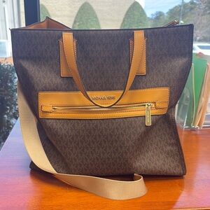 Michael Kors Brown and Tan Crossbody Bag